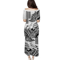 Hawaiian Tribal Manta Ray Family Matching Puletasi and Hawaiian Shirt Kakau Tattoo and Polynesian Art Motif Pattern LT03 - Polynesian Pride