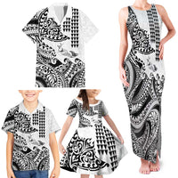 Hawaiian Tribal Manta Ray Family Matching Tank Maxi Dress and Hawaiian Shirt Kakau Tattoo and Polynesian Art Motif Pattern LT03 - Polynesian Pride