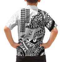 Hawaiian Tribal Manta Ray Hawaiian Shirt Kakau Tattoo and Polynesian Art Motif Pattern