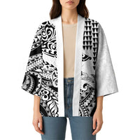 Hawaiian Tribal Manta Ray Kimono Kakau Tattoo and Polynesian Art Motif Pattern