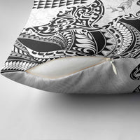 Hawaiian Tribal Manta Ray Pillow Cover Kakau Tattoo and Polynesian Art Motif Pattern