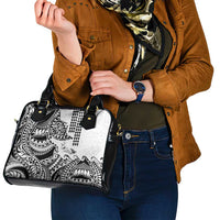 Hawaiian Tribal Manta Ray Shoulder Handbag Kakau Tattoo and Polynesian Art Motif Pattern