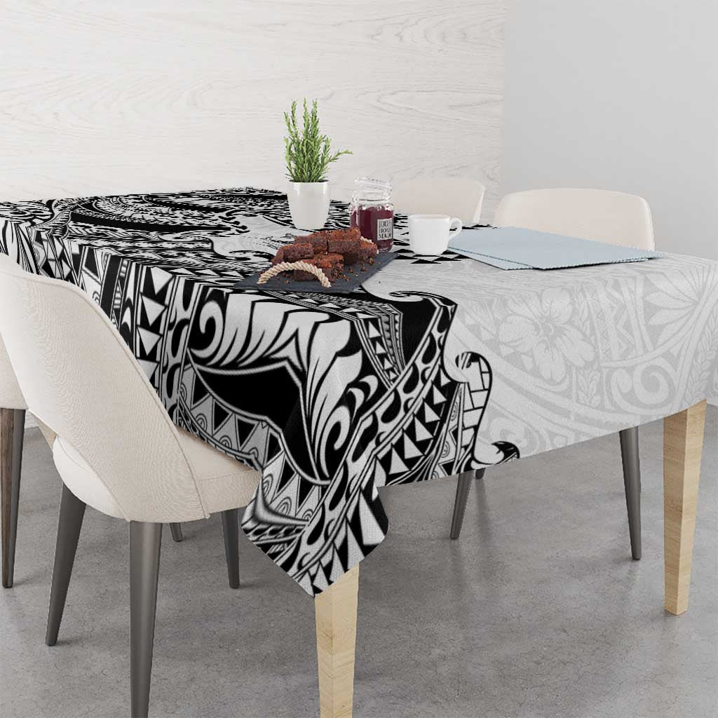 Hawaiian Tribal Manta Ray Tablecloth Kakau Tattoo and Polynesian Art Motif Pattern