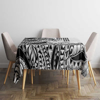Hawaiian Tribal Manta Ray Tablecloth Kakau Tattoo and Polynesian Art Motif Pattern