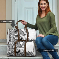 Hawaiian Tribal Manta Ray Travel Bag Kakau Tattoo and Polynesian Art Motif Pattern