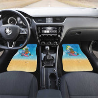 Hawaiian Funny Pineapple Surfing Car Mats Beach with Tribal Kakau and Plumeria