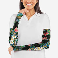 Hawaiian Taro Leaves and Ohia Lehua Arm Sleeves Polynesian Tribal Art Tropical Plants Motifs Colorful LT03 - Polynesian Pride