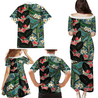 Hawaiian Taro Leaves and Ohia Lehua Family Matching Puletasi and Hawaiian Shirt Polynesian Tribal Art Tropical Plants Motifs Colorful LT03 - Polynesian Pride