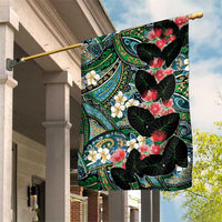 Hawaiian Taro Leaves and Ohia Lehua Garden Flag Polynesian Tribal Art Tropical Plants Motifs Colorful LT03 House Flag Multicolor - Polynesian Pride