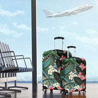 Hawaiian Taro Leaves and Ohia Lehua Luggage Cover Polynesian Tribal Art Tropical Plants Motifs Colorful LT03 - Polynesian Pride