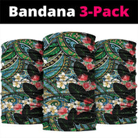Hawaiian Taro Leaves and Ohia Lehua Neck Gaiter Polynesian Tribal Art Tropical Plants Motifs Colorful LT03 package One Size: 25*50cm Multicolor - Polynesian Pride