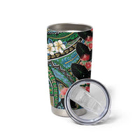 Hawaiian Taro Leaves and Ohia Lehua Tumbler Cup Polynesian Tribal Art Tropical Plants Motifs Colorful LT03 - Polynesian Pride