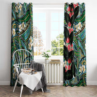 Hawaiian Taro Leaves and Ohia Lehua Window Curtain Polynesian Tribal Art Tropical Plants Motifs Colorful LT03 - Polynesian Pride
