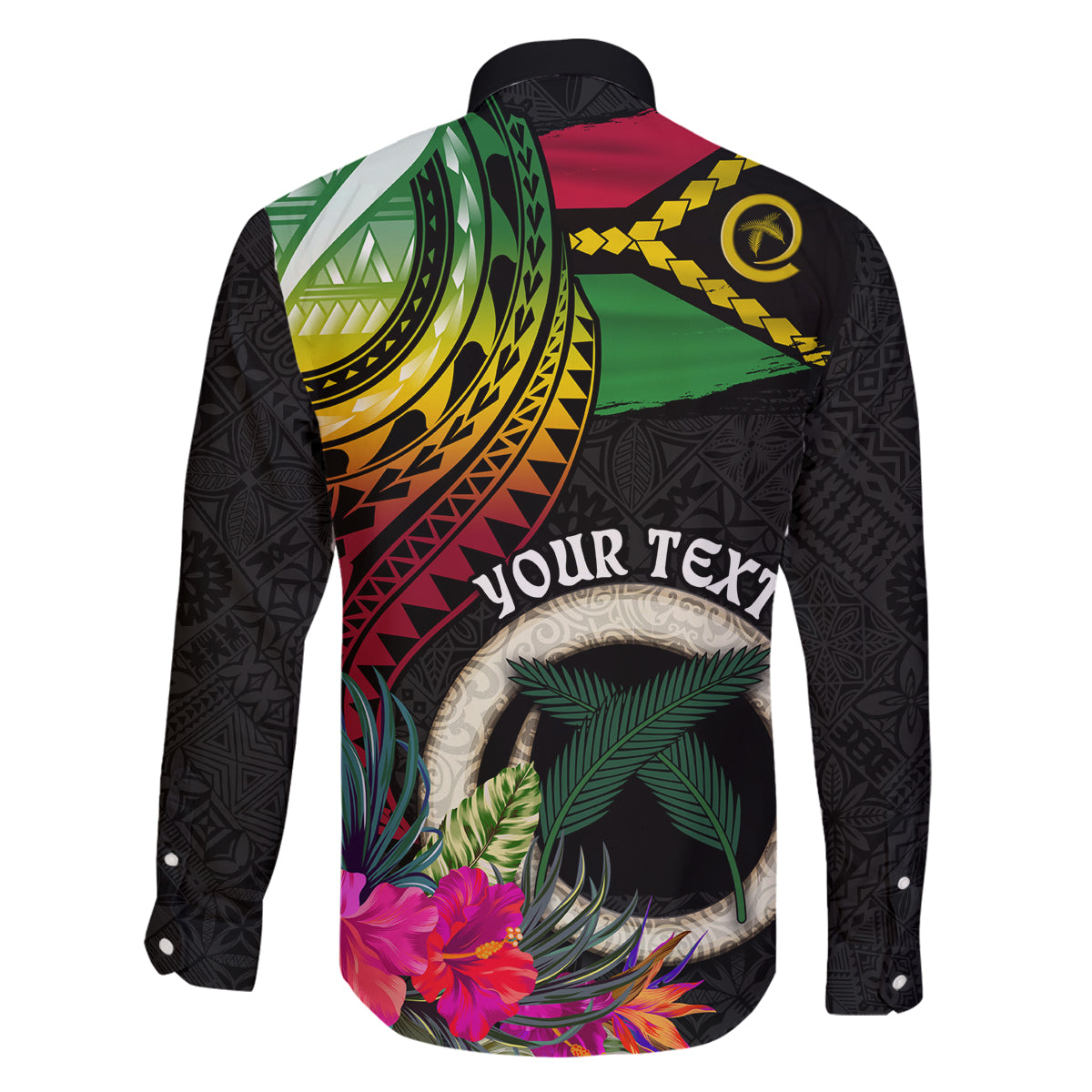 Personalised Vanuatu 44th Anniversary Family Matching Mermaid Dress and Hawaiian Shirt Boars Tusk Tugeta Yumi Selebretem Indipendens Dei LT03 - Polynesian Pride