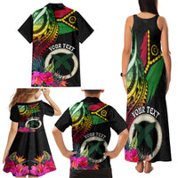 Vanuatu 44th Anniversary Family Matching Tank Maxi Dress and Hawaiian Shirt Boars Tusk Tugeta Yumi Selebretem Indipendens Dei