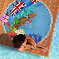 Fiji Day Beach Blanket Tagimoucia Flower and Melanesia Pattern