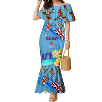 Fiji Day Family Matching Mermaid Dress and Hawaiian Shirt Tagimoucia Flower and Melanesia Pattern