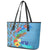 Fiji Day Leather Tote Bag Tagimoucia Flower and Melanesia Pattern