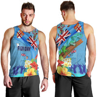 Fiji Day Men Tank Top Tagimoucia Flower and Melanesia Pattern