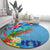 Fiji Day Round Carpet Tagimoucia Flower and Melanesia Pattern