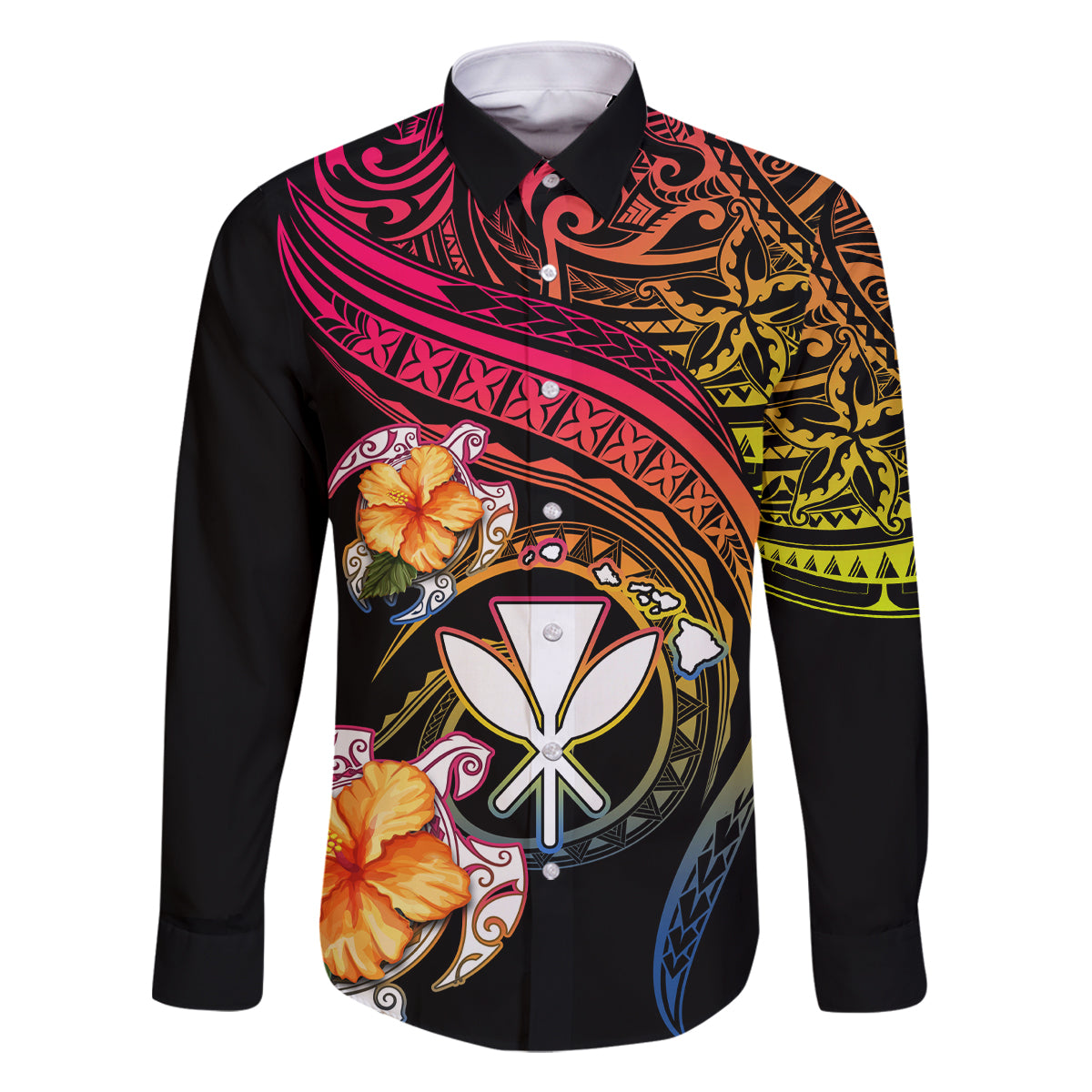 Polynesia Hawaii Turtle Day Family Matching Summer Maxi Dress and Hawaiian Shirt Hibiscus and Kanaka Maoli