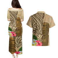 Hawaii Kanaloa Tiki Couples Matching Puletasi and Hawaiian Shirt Polynesian Tattoo and Tapa Pattern LT03 - Polynesian Pride