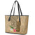 Hawaii Kanaloa Tiki Leather Tote Bag Polynesian Tattoo and Tapa Pattern