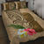 Hawaii Kanaloa Tiki Quilt Bed Set Polynesian Tattoo and Tapa Pattern