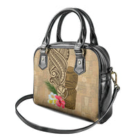 Hawaii Kanaloa Tiki Shoulder Handbag Polynesian Tattoo and Tapa Pattern