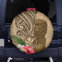 Hawaii Kanaloa Tiki Spare Tire Cover Polynesian Tattoo and Tapa Pattern
