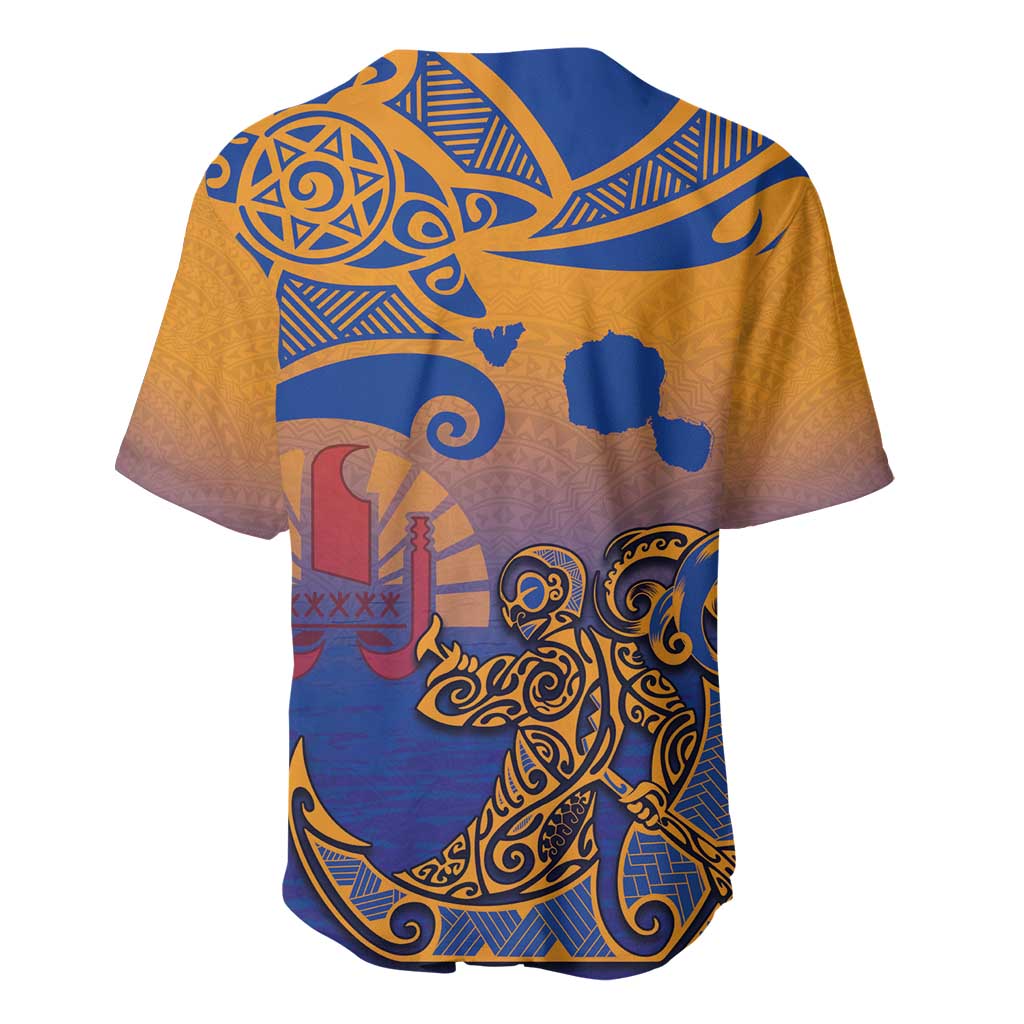 Hawaiki Nui Va'a Solo French Polynesia Baseball Jersey Sunset Color