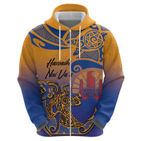 Hawaiki Nui Va'a Solo French Polynesia Hoodie Sunset Color