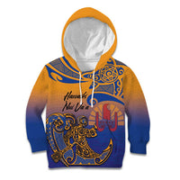 Hawaiki Nui Va'a Solo French Polynesia Kid Hoodie Sunset Color