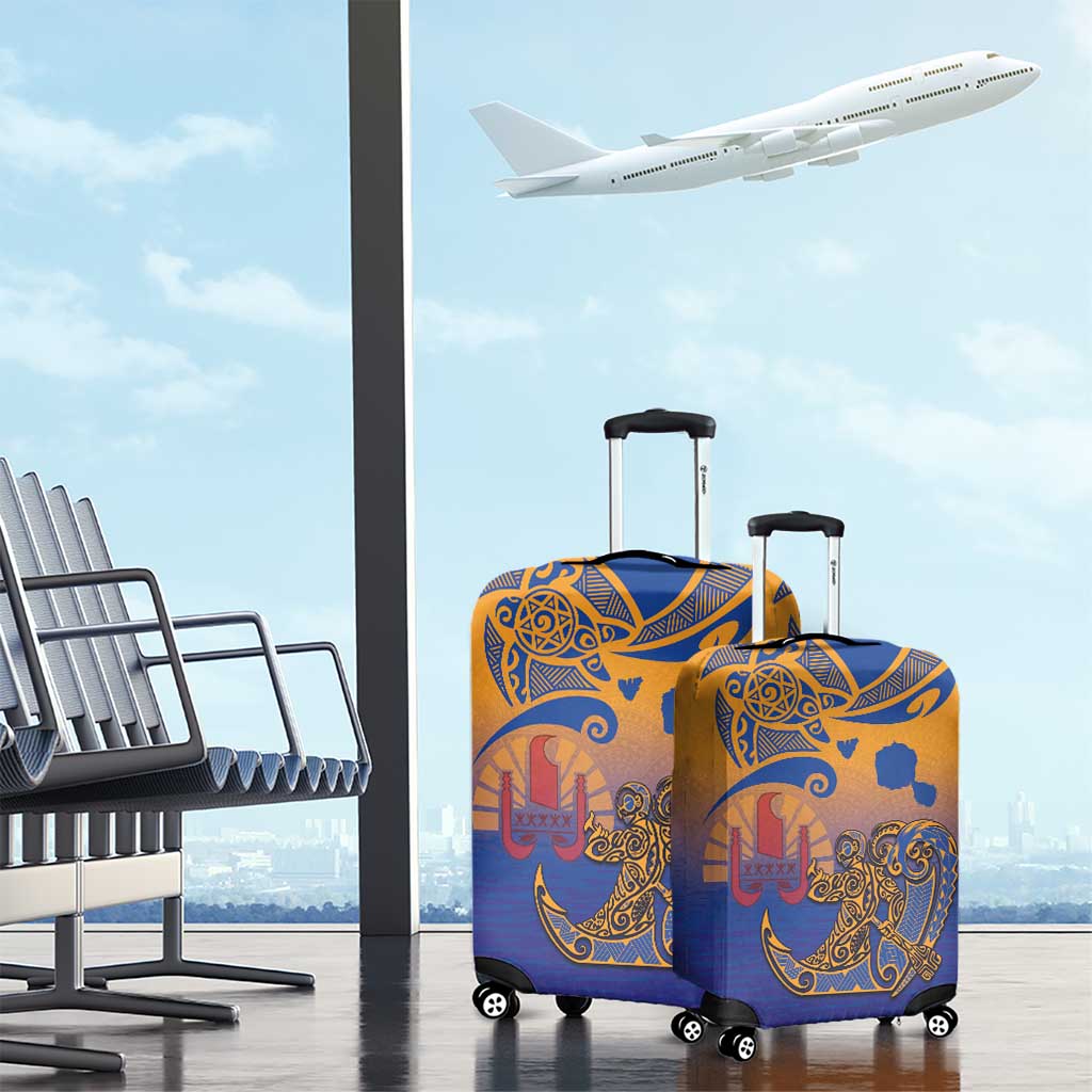 Hawaiki Nui Va'a Solo French Polynesia Luggage Cover Sunset Color