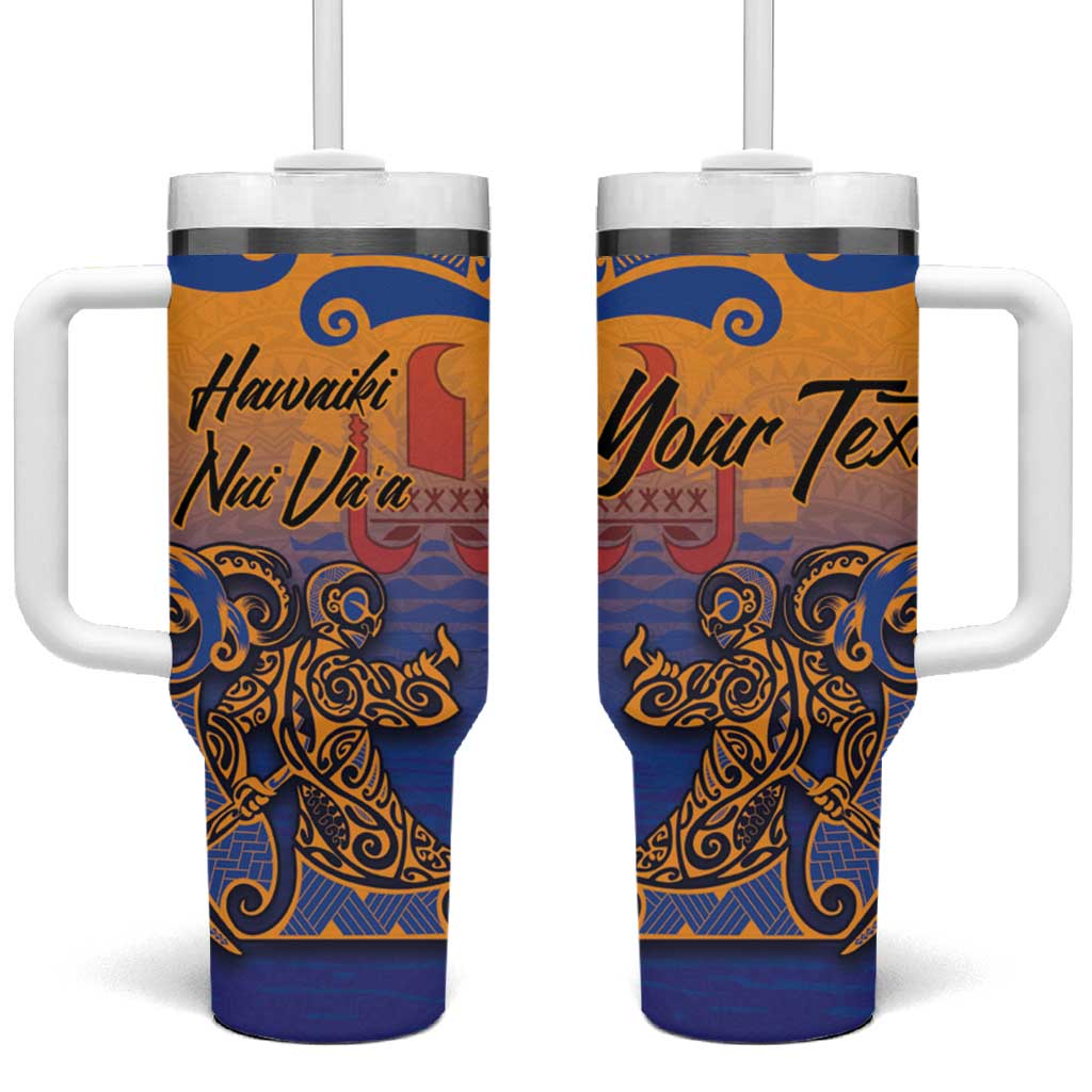 Hawaiki Nui Va'a Solo French Polynesia Tumbler With Handle Sunset Color