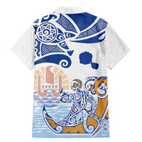 Hawaiki Nui Va'a Solo French Polynesia Family Matching Mermaid Dress and Hawaiian Shirt Blue Color LT03 - Polynesian Pride