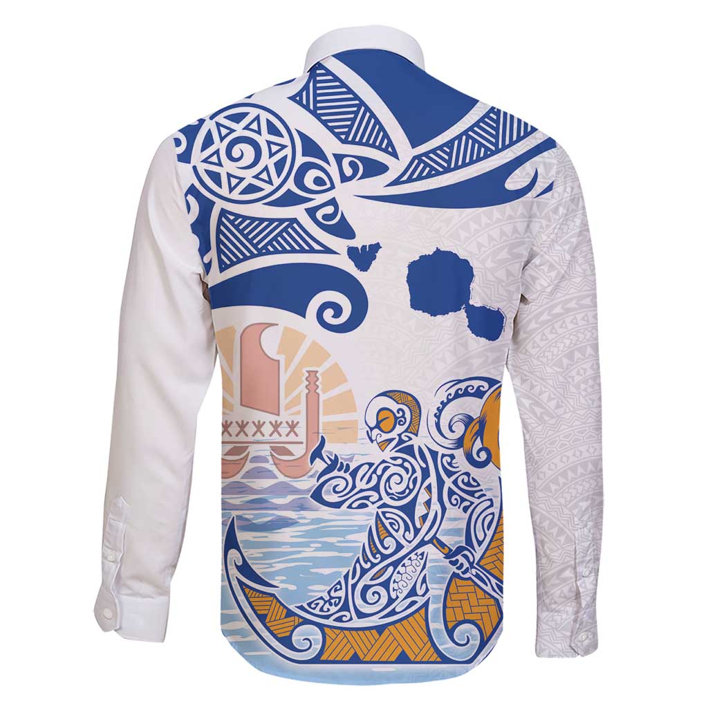 Hawaiki Nui Va'a Solo French Polynesia Family Matching Short Sleeve Bodycon Dress and Hawaiian Shirt Blue Color LT03 - Polynesian Pride
