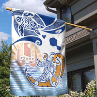 Hawaiki Nui Va'a Solo French Polynesia Garden Flag Blue Color
