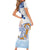 Hawaiki Nui Va'a Solo French Polynesia Short Sleeve Bodycon Dress Blue Color