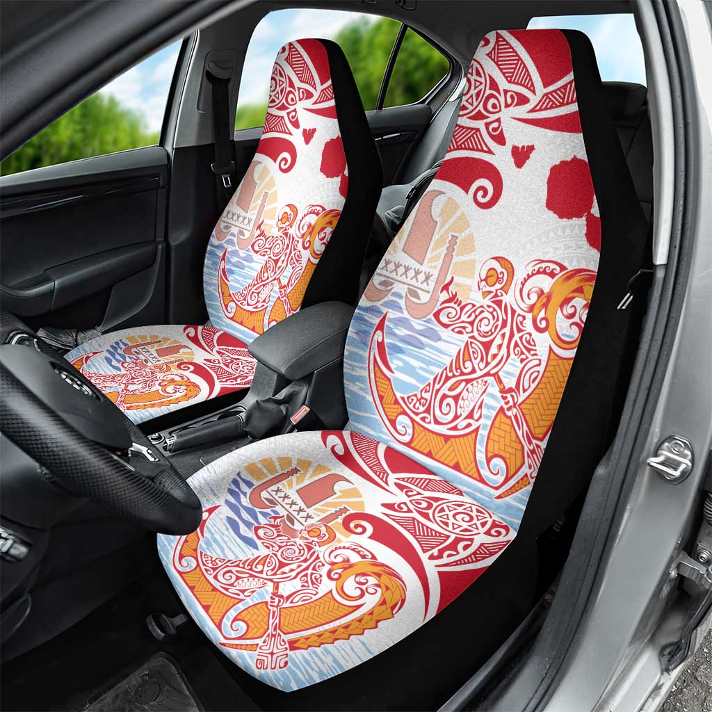 Hawaiki Nui Va'a Solo French Polynesia Car Seat Cover Red Color