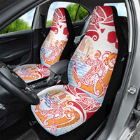 Hawaiki Nui Va'a Solo French Polynesia Car Seat Cover Red Color