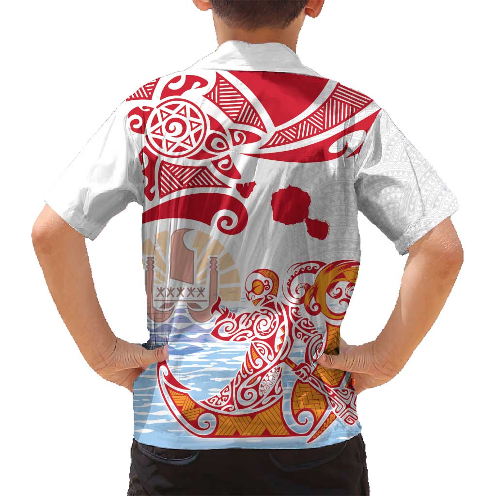 Hawaiki Nui Va'a Solo French Polynesia Family Matching Summer Maxi Dress and Hawaiian Shirt Red Color LT03 - Polynesian Pride