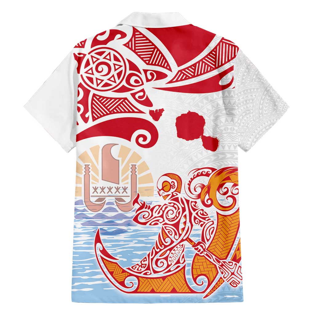 Hawaiki Nui Va'a Solo French Polynesia Family Matching Tank Maxi Dress and Hawaiian Shirt Red Color