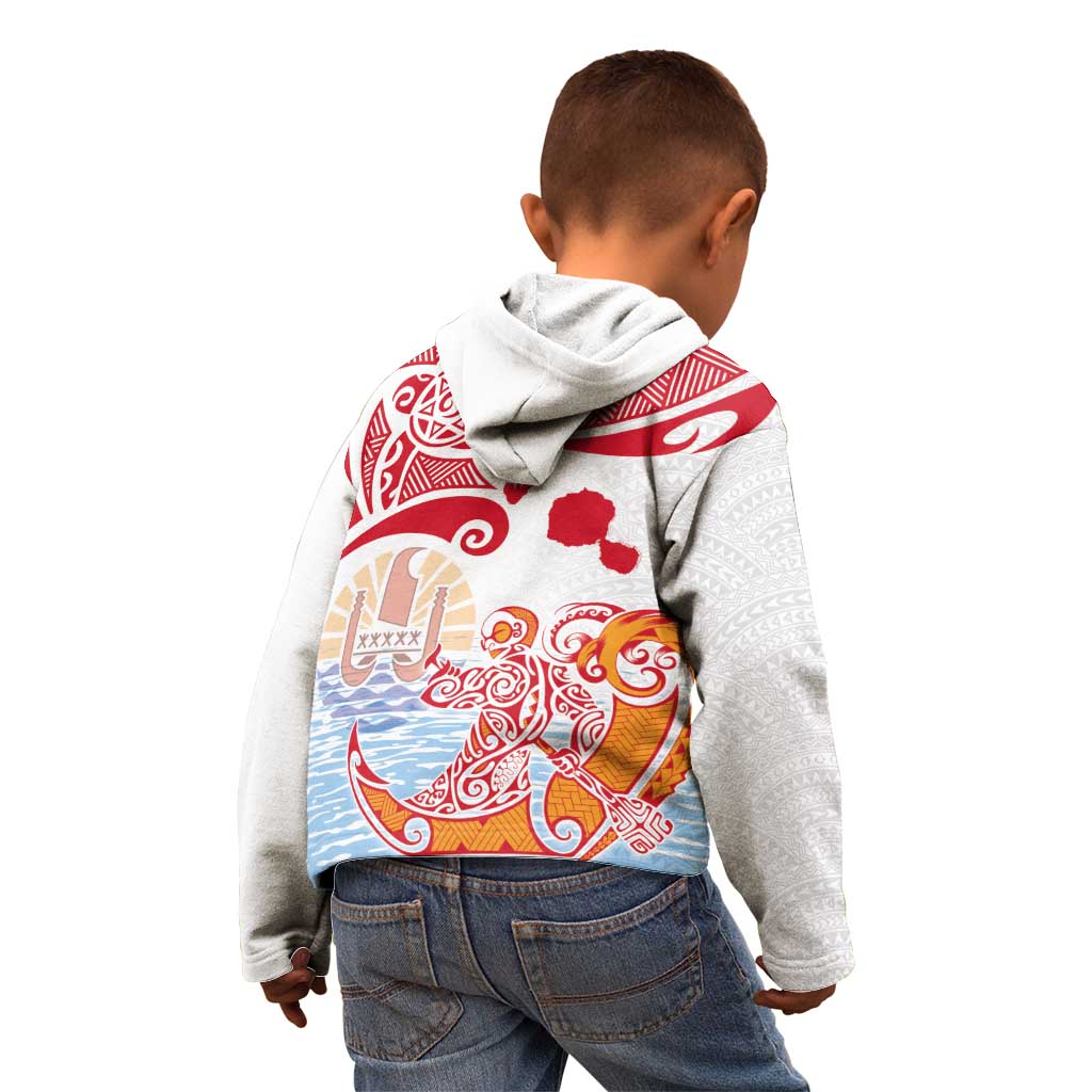 Hawaiki Nui Va'a Solo French Polynesia Kid Hoodie Red Color