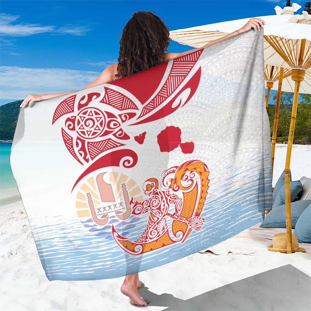 Hawaiki Nui Va'a Solo French Polynesia Sarong Red Color