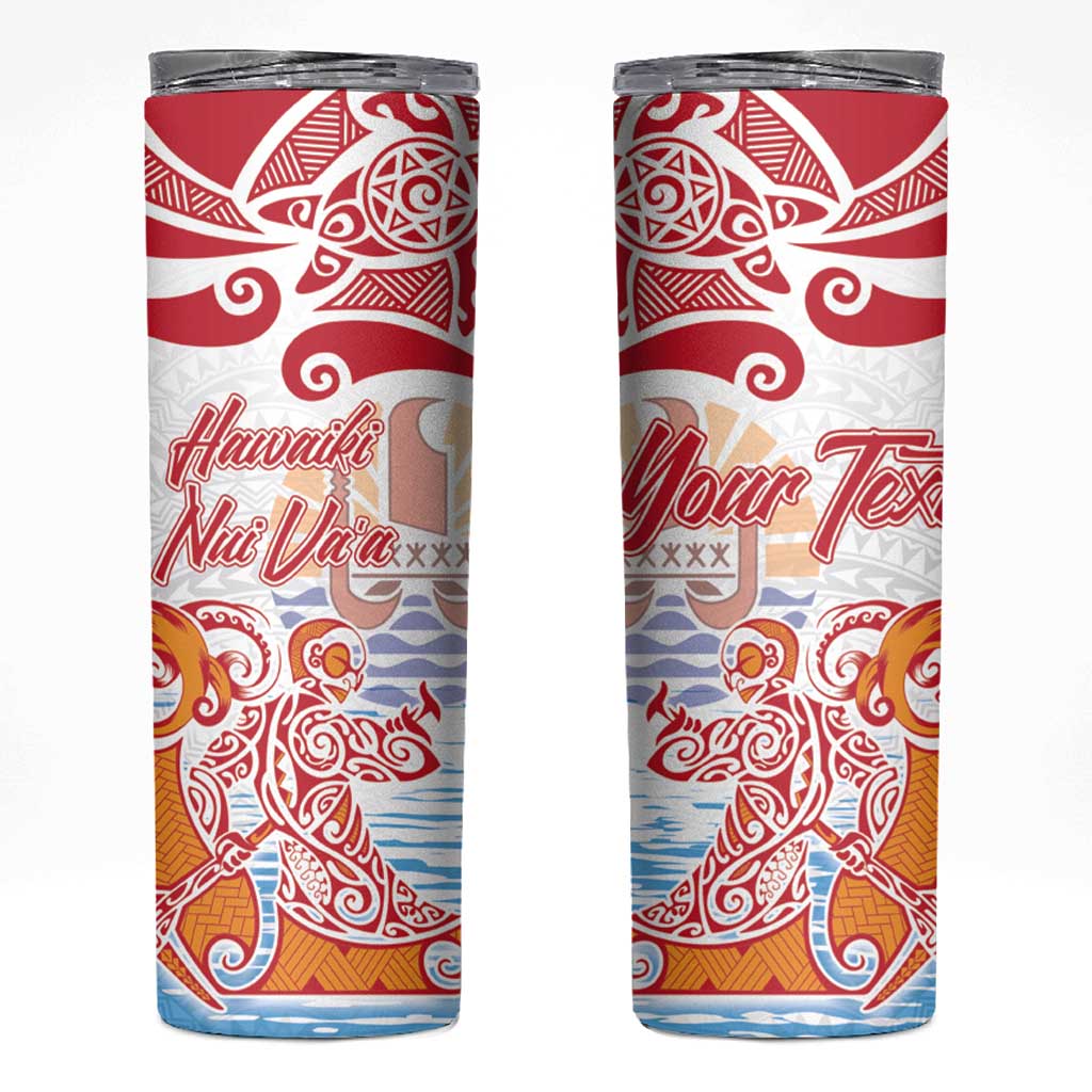 Hawaiki Nui Va'a Solo French Polynesia Skinny Tumbler Red Color