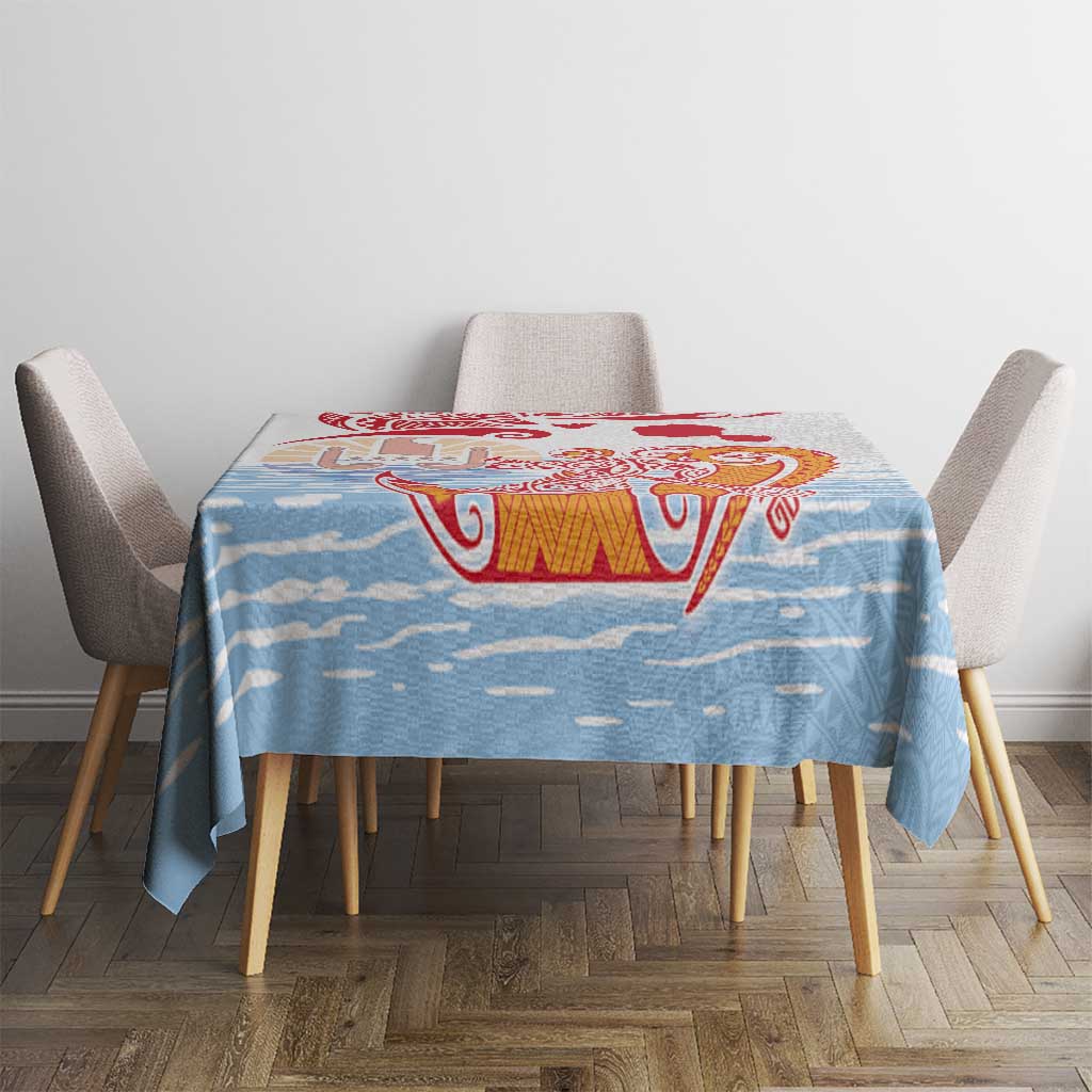 Hawaiki Nui Va'a Solo French Polynesia Tablecloth Red Color