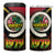 Vanuatu Constitution Day 4 in 1 Can Cooler Tumbler Polynesian Tattoo and Pig Tusk Since 1979