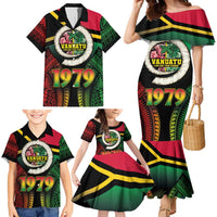 Vanuatu Constitution Day Family Matching Mermaid Dress and Hawaiian Shirt Polynesian Tattoo and Pig Tusk Since 1979 LT03 - Polynesian Pride
