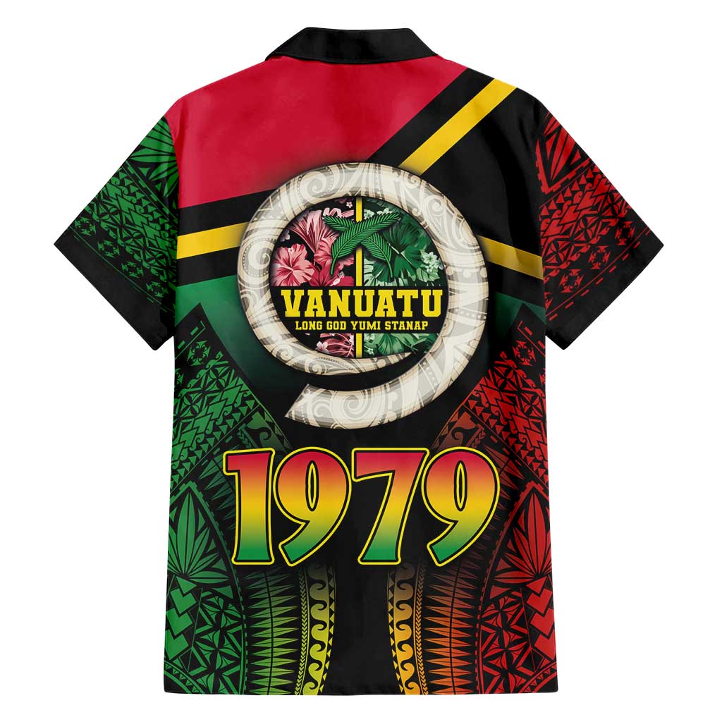 Vanuatu Constitution Day Family Matching Short Sleeve Bodycon Dress and Hawaiian Shirt Polynesian Tattoo and Pig Tusk Since 1979 LT03 - Polynesian Pride